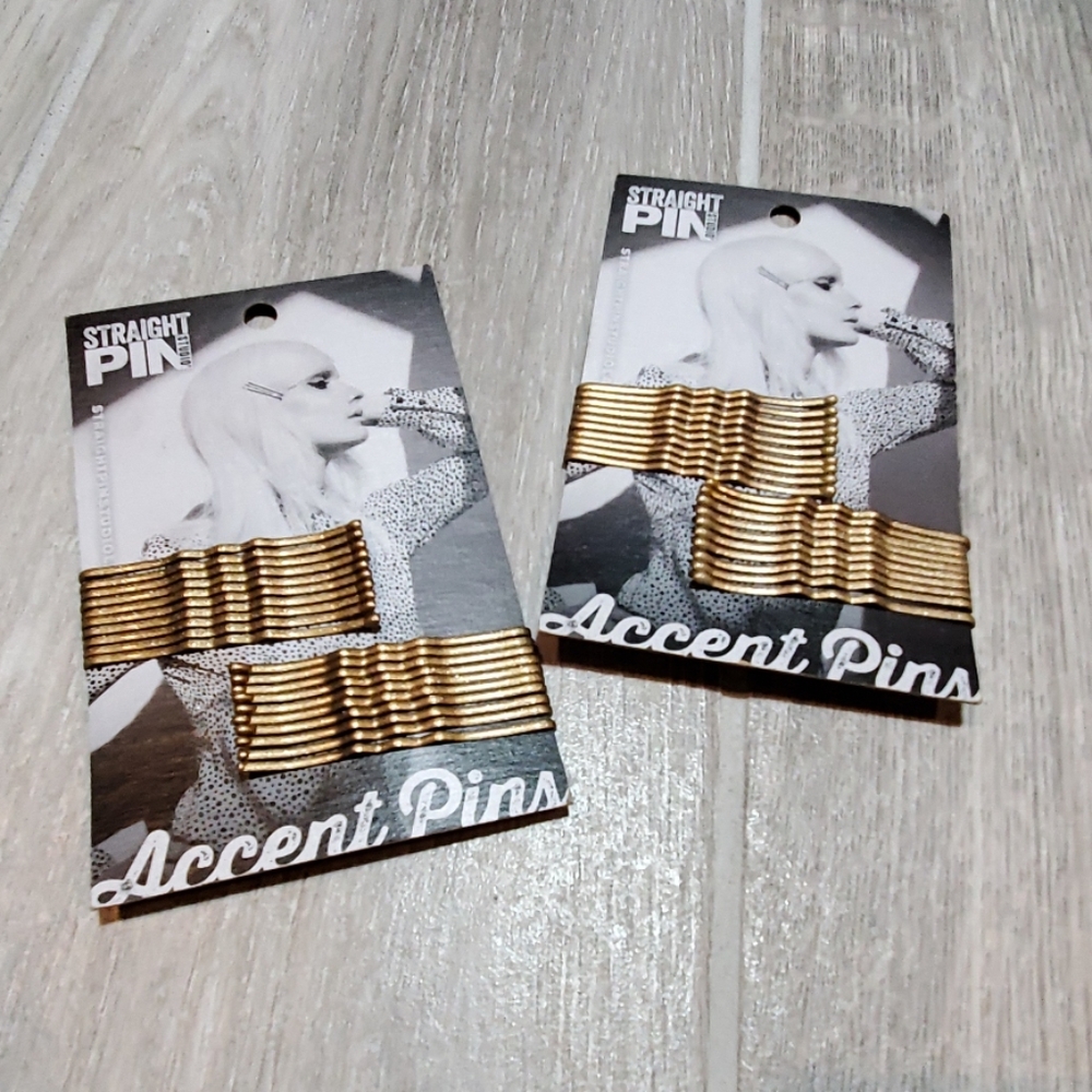 Straight Pin Studio Accent Pins Gold Bobbie Pins